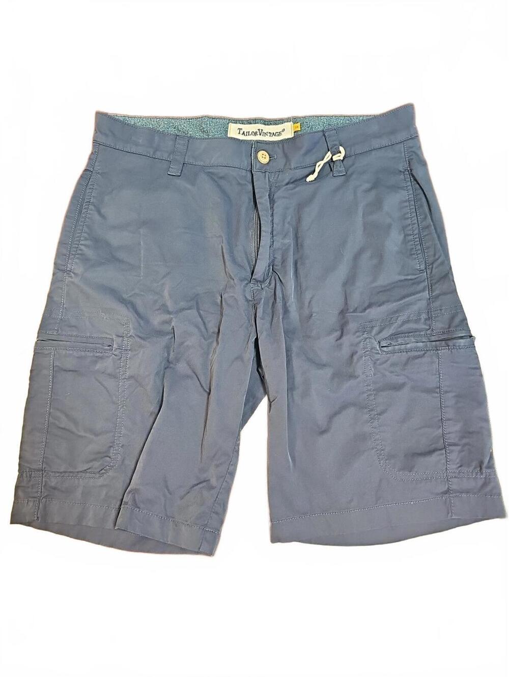 Tailor Vintage Airotec Luxe Performance Stretch Fit Shorts Sz 34 Navy M